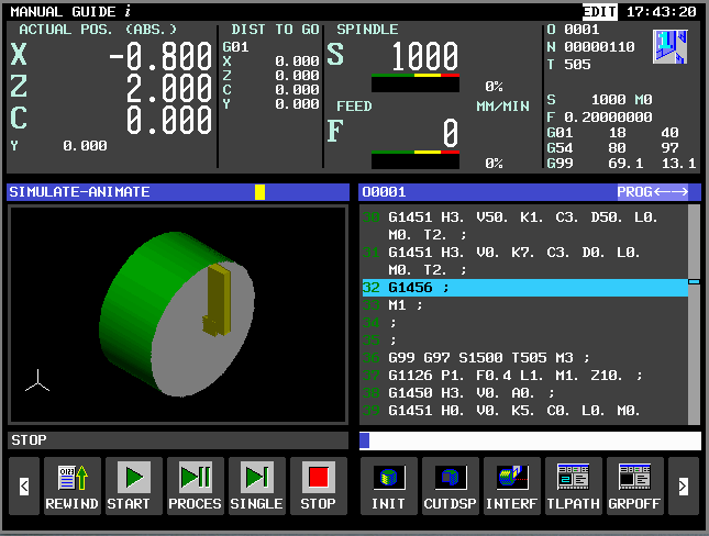 Interactive programming function ”Machining Program Screen”　